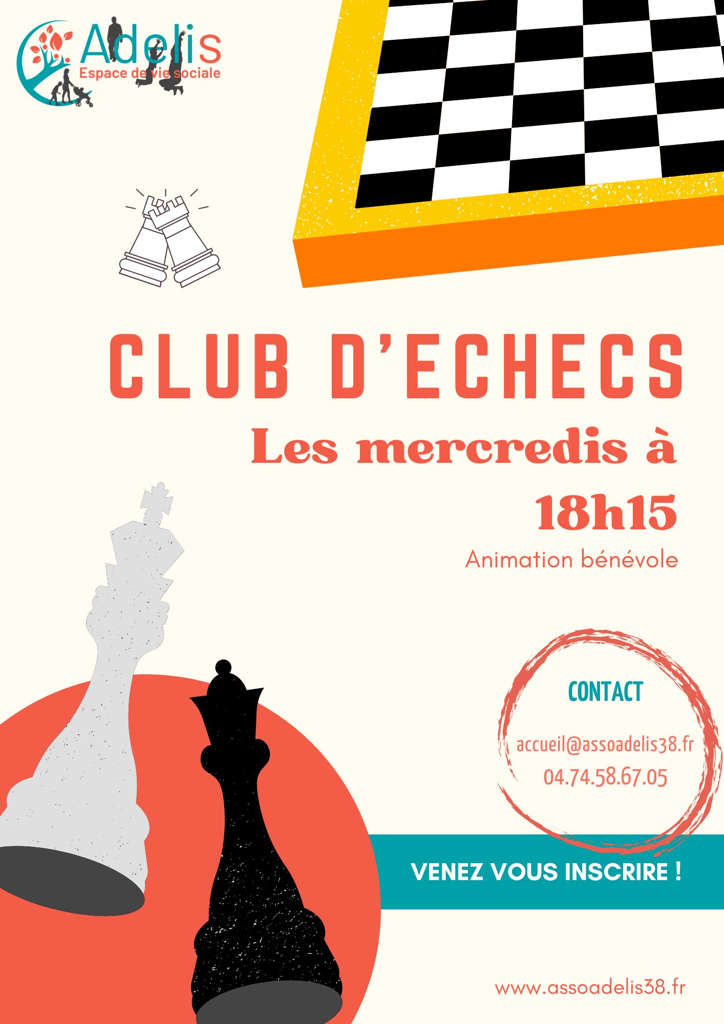 affiche club d’échecs